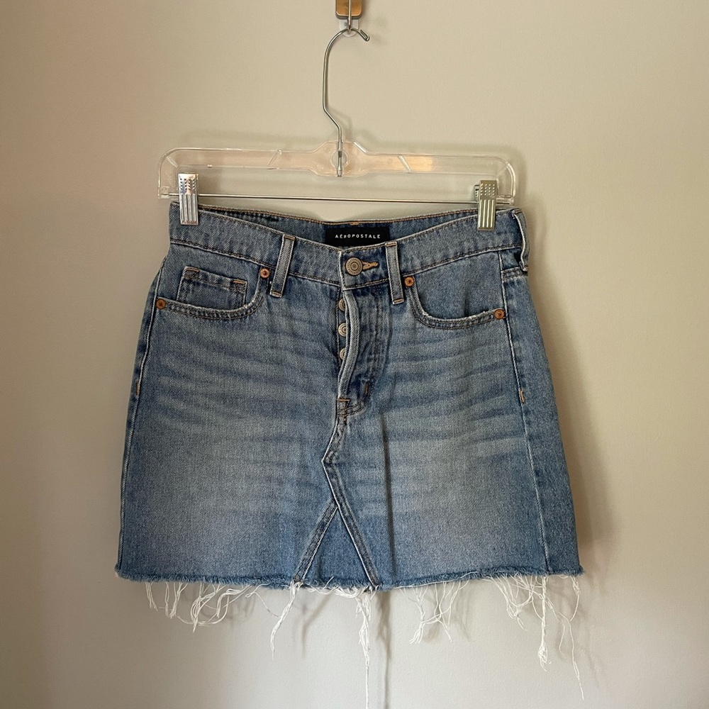 Aeropostale high rise jean skirt!